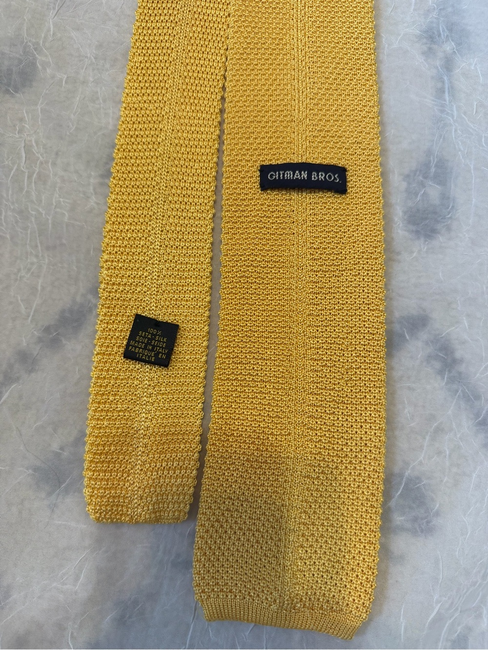 Gitman Bros Knit Tie in Mustard Yellow